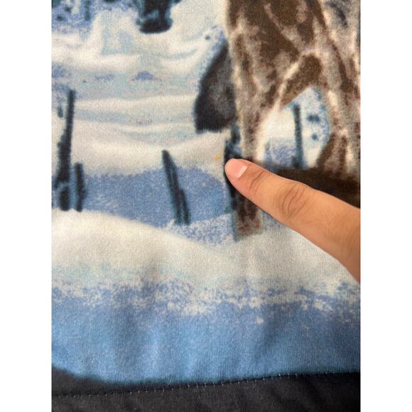 Vtg Black Canyon Outfitters Graphic Hooded Wolfs Jacket 2XL Sherpa Lined - Picture 9 of 9